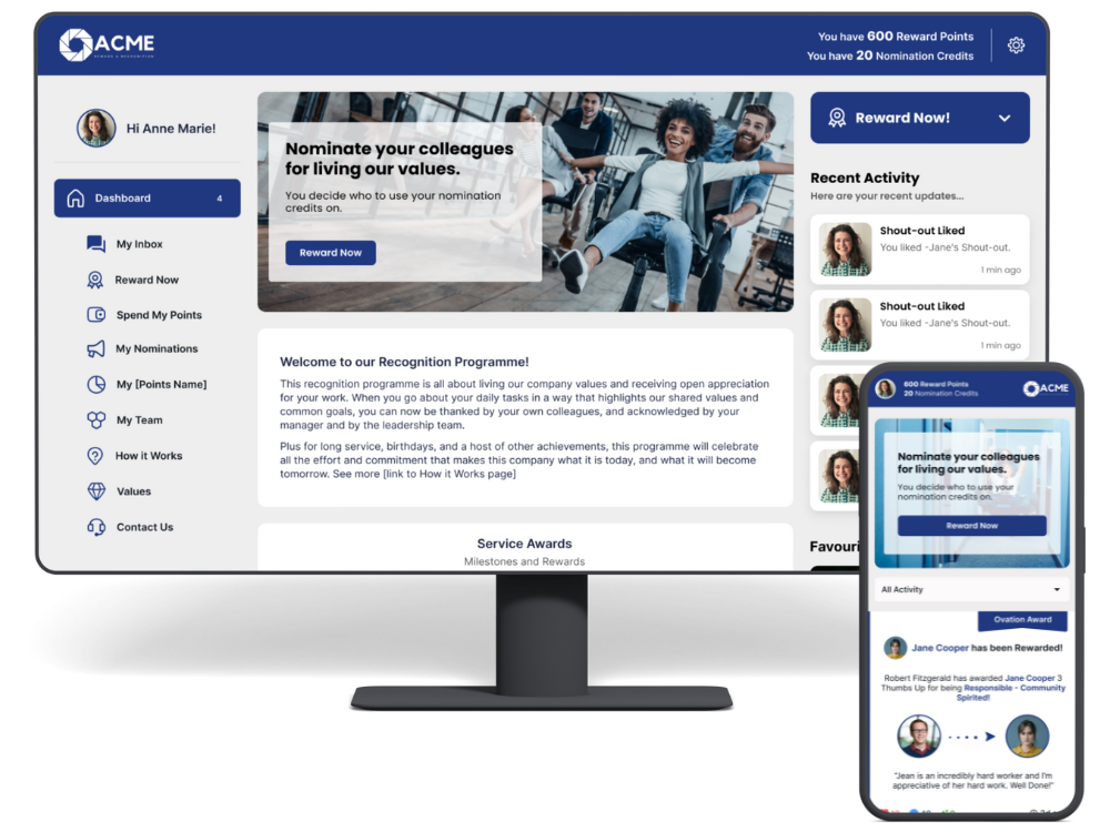 screenshot of Amplify Recognition